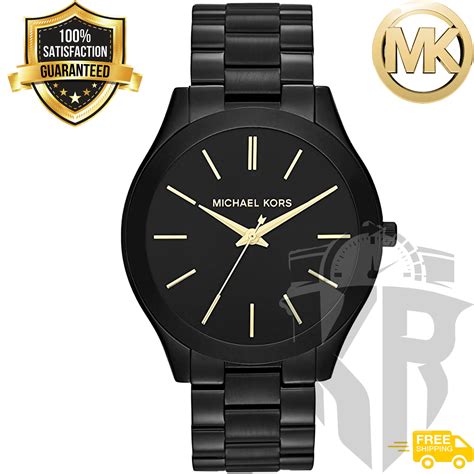 Slim Runway Black Stainless Steel Watch 